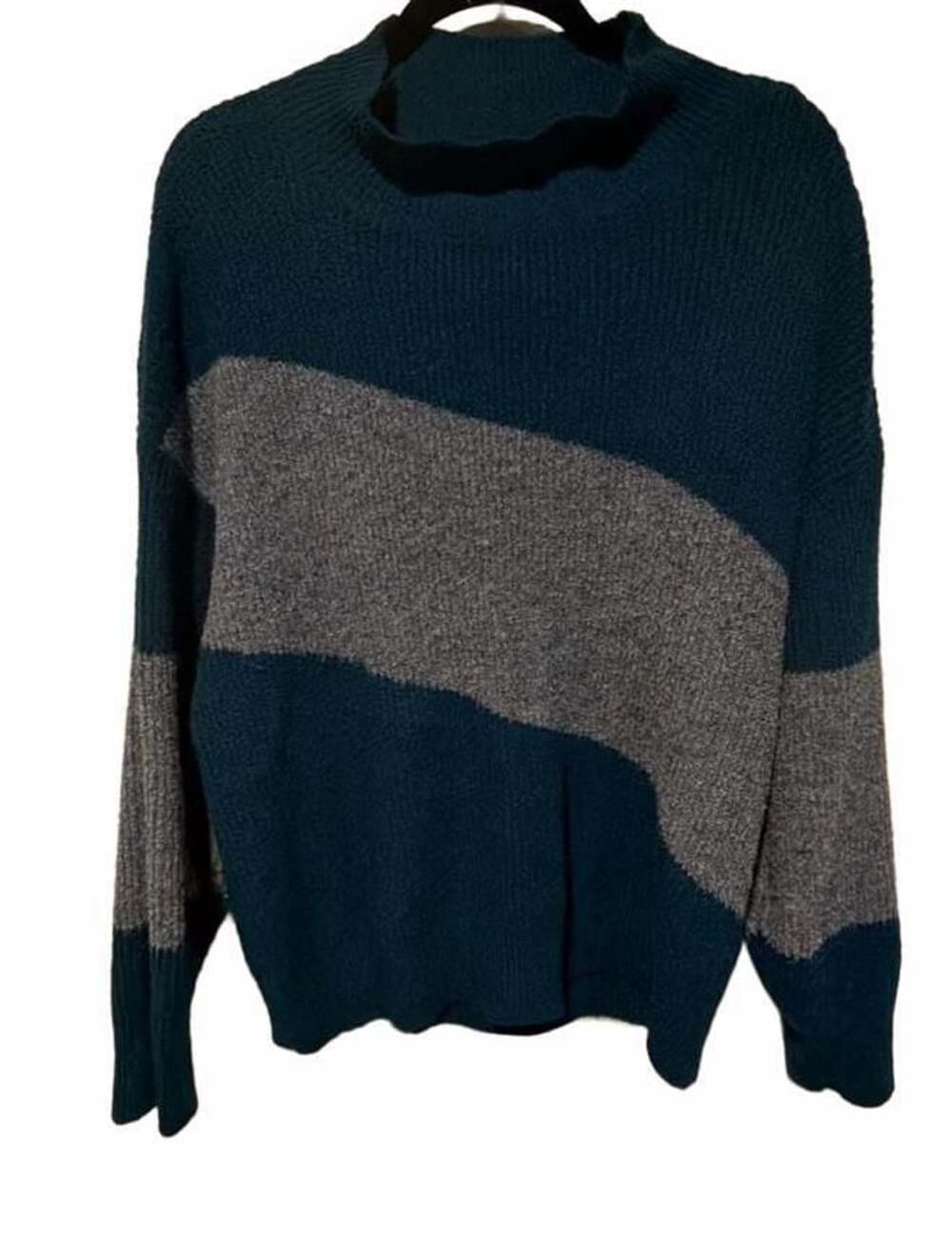 Fortune + Ivy Color Block Mock Neck Sweater